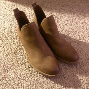 Fake leather booties